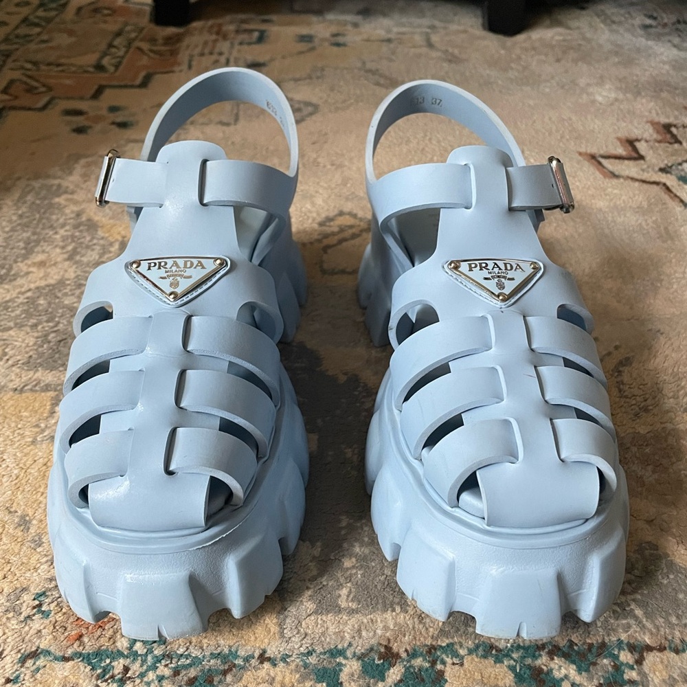 Sky Blue Chunky Sandals